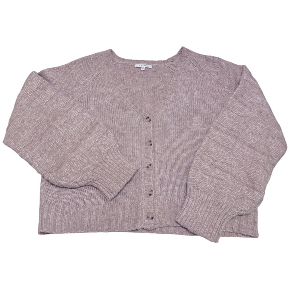 Z Supply Essex Cable Knit Sweater V Neck in Tan Cream Size Medium - Picture 9 of 9